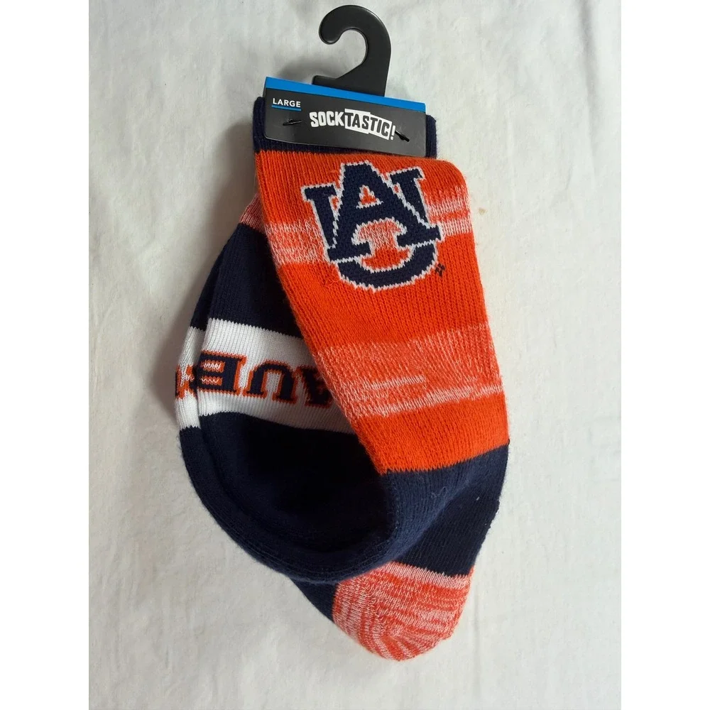 Socktastic Auburn Tigers NCAA Crew Socks Mens Large Orange Navy Blue M1504R